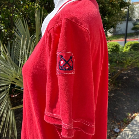 Vintage L-RL Lauren Active by Ralph Lauren Red Polo Shirt 1X - Picture 4 of 9